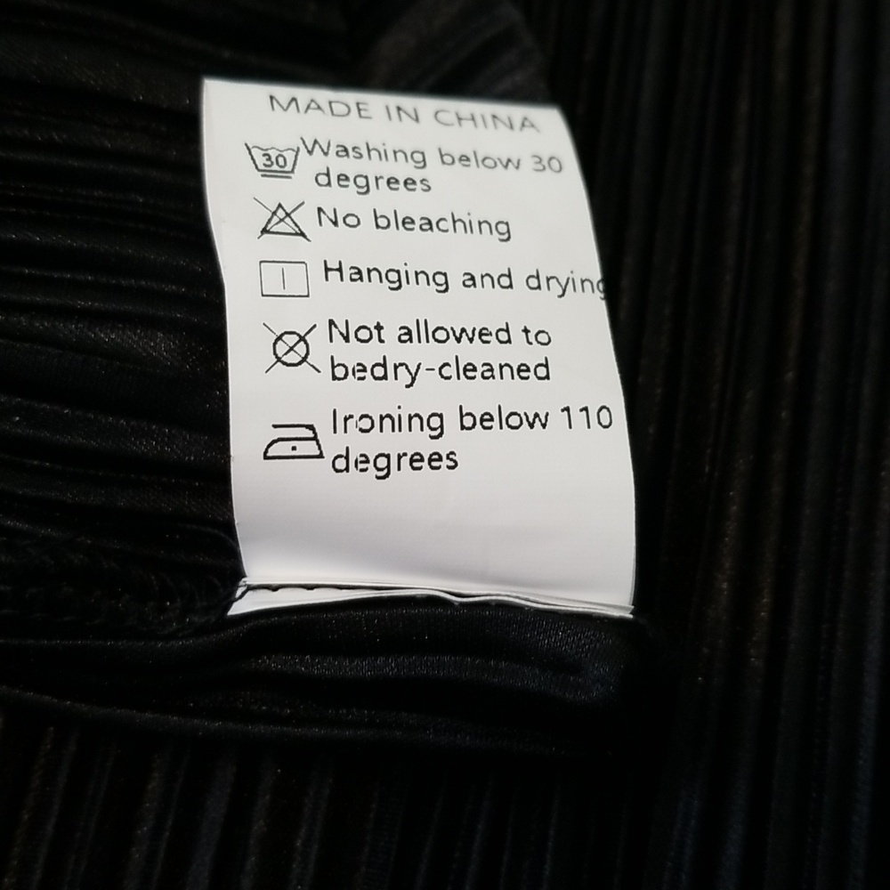 Annystore Black Pleated Long Sleeve Maxi Dress Large - Picture 8 of 11